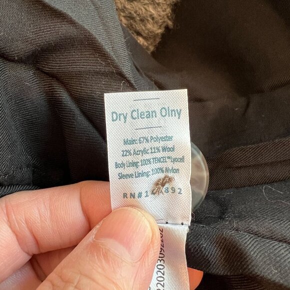 Marine Layer Stephanie Cocoon Coat Extra Large Black White Buffalo - Picture 9 of 11